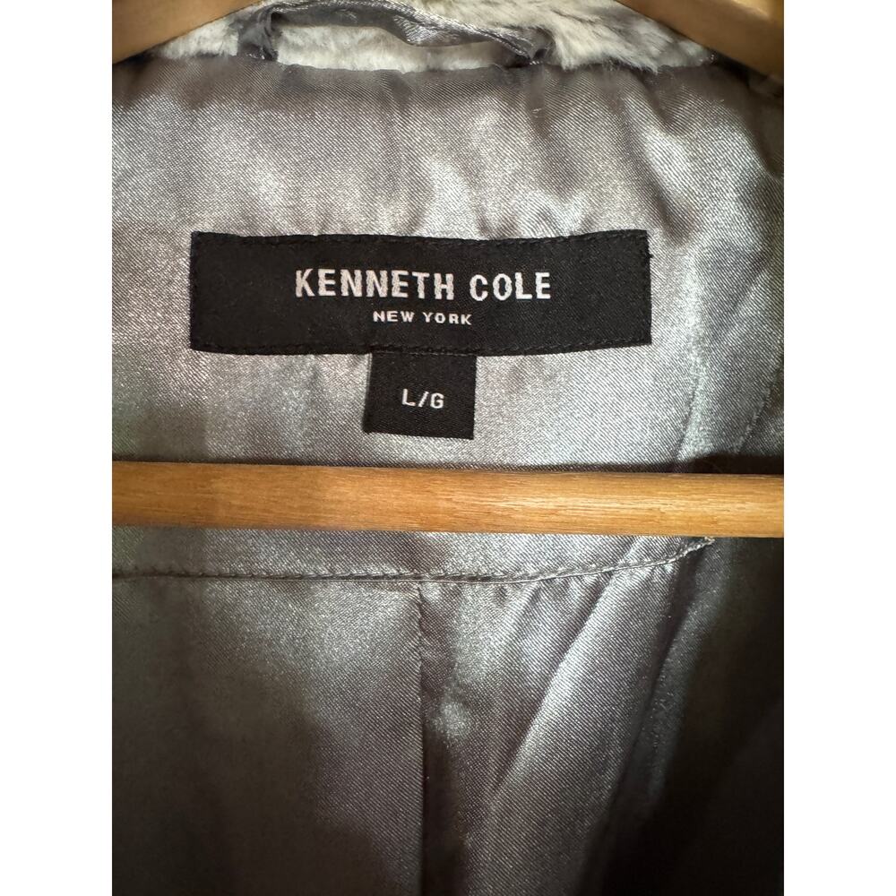 KENNETH COLE Womens White Leopard Faux Fur Coat Size Large - Picture 3 of 3